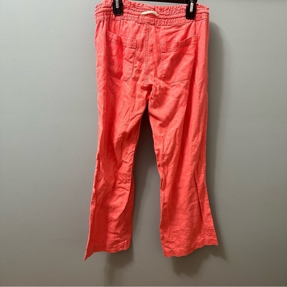 Kiss Pony Pants Womens S Salmon Pink Casual Elastic Waist Drawstring Wide Leg - Picture 5 of 7
